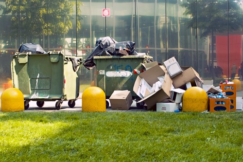Professional waste removal team at work
