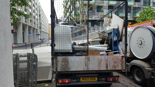 Construction debris being removed in Sidcup