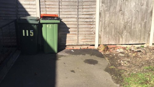 Recycling bins in Sidcup community center